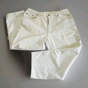Vintage Blue Zone Jeans Men's White Denim Pants 100% Cotton Size 38X32